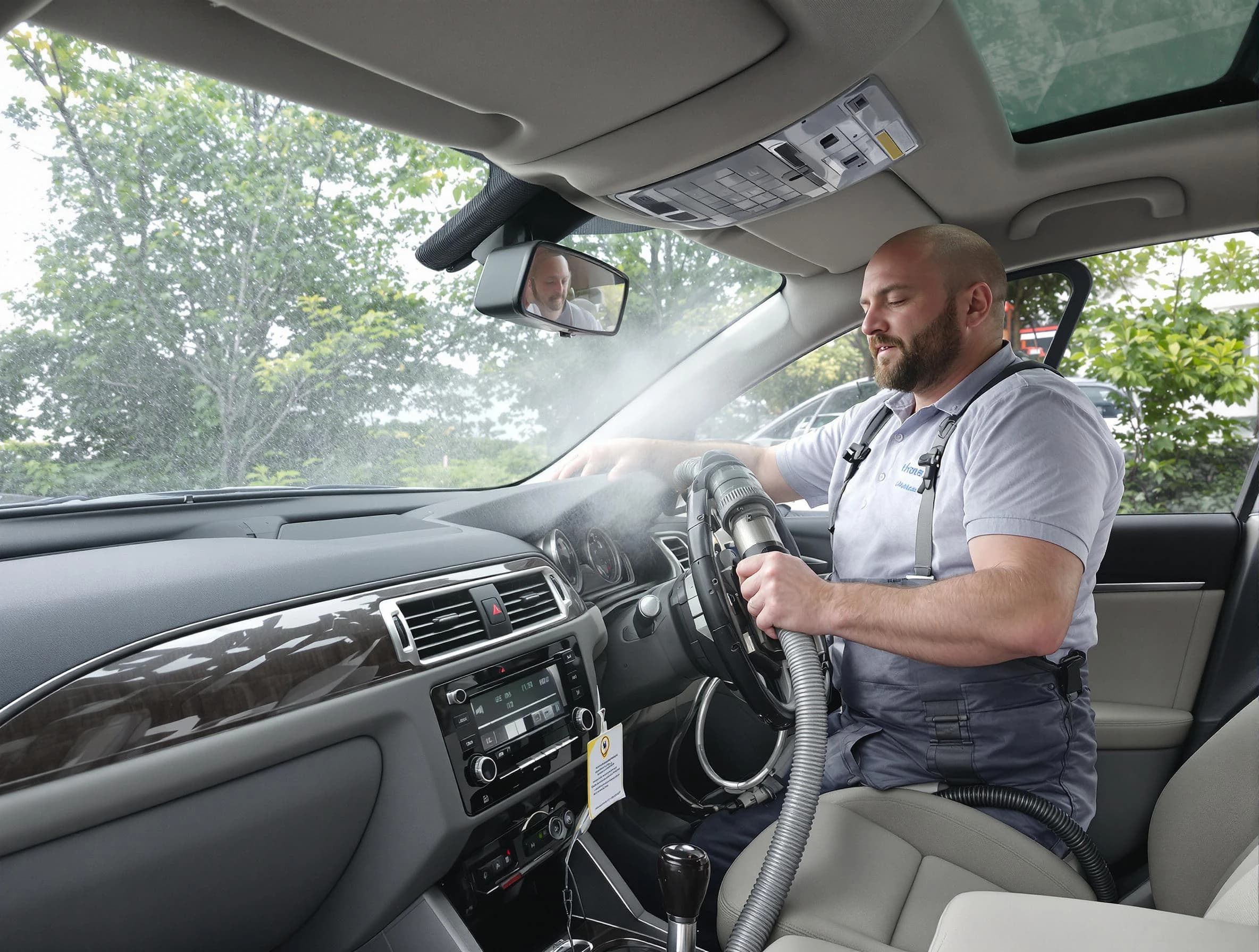 Manchester Air Duct Cleaning specialist performing professional car duct cleaning in Manchester