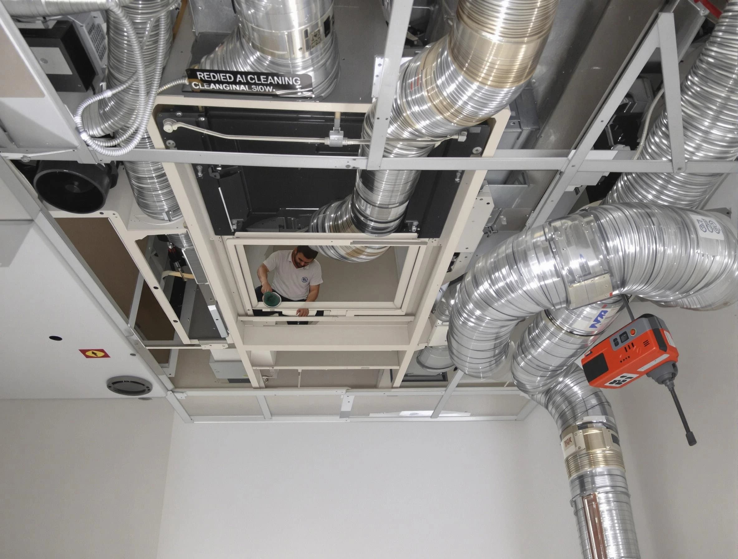 Manchester Air Duct Cleaning technician performing detailed central duct system cleaning in Manchester