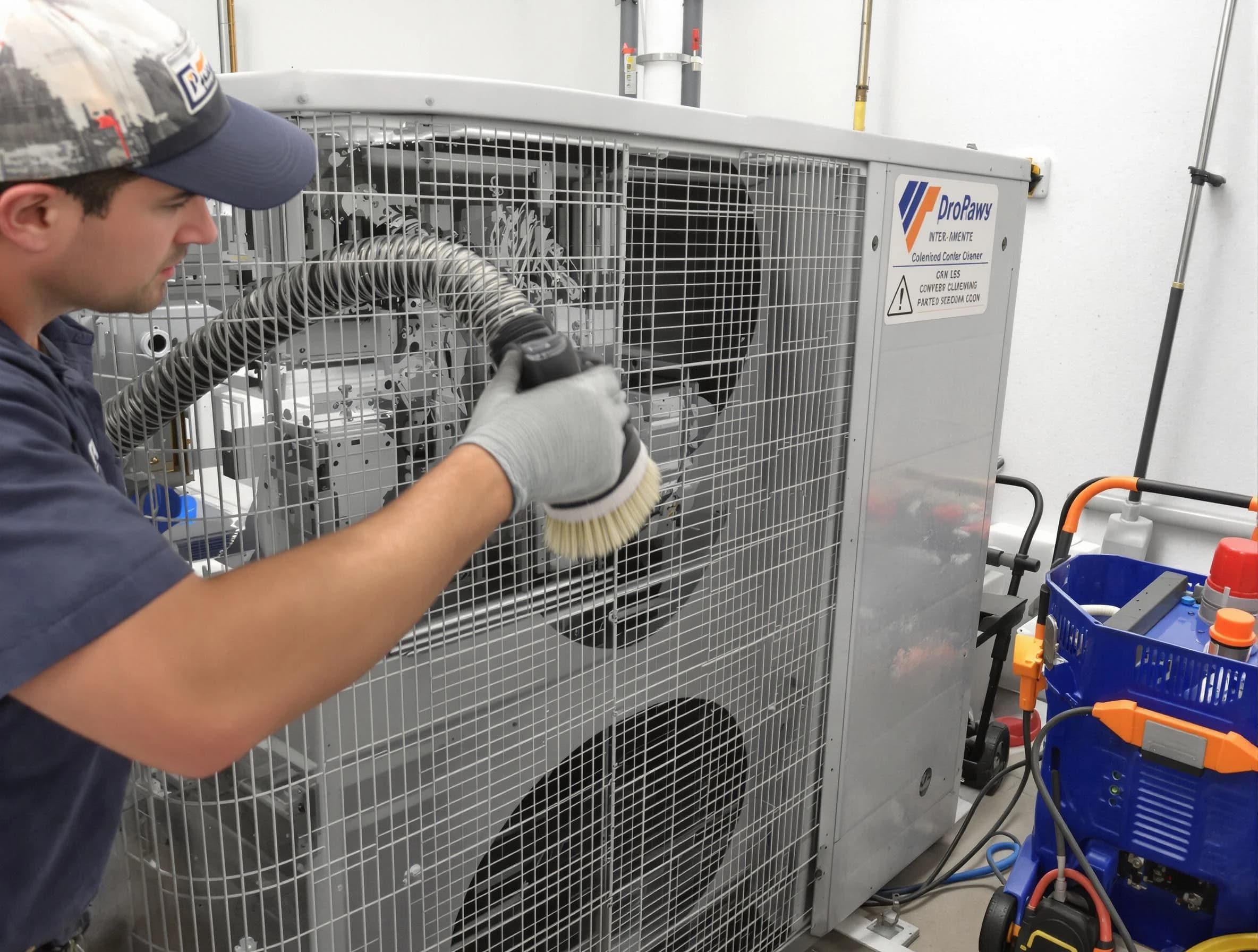 Manchester Air Duct Cleaning specialist performing precision AC coil cleaning for improved system performance in Manchester