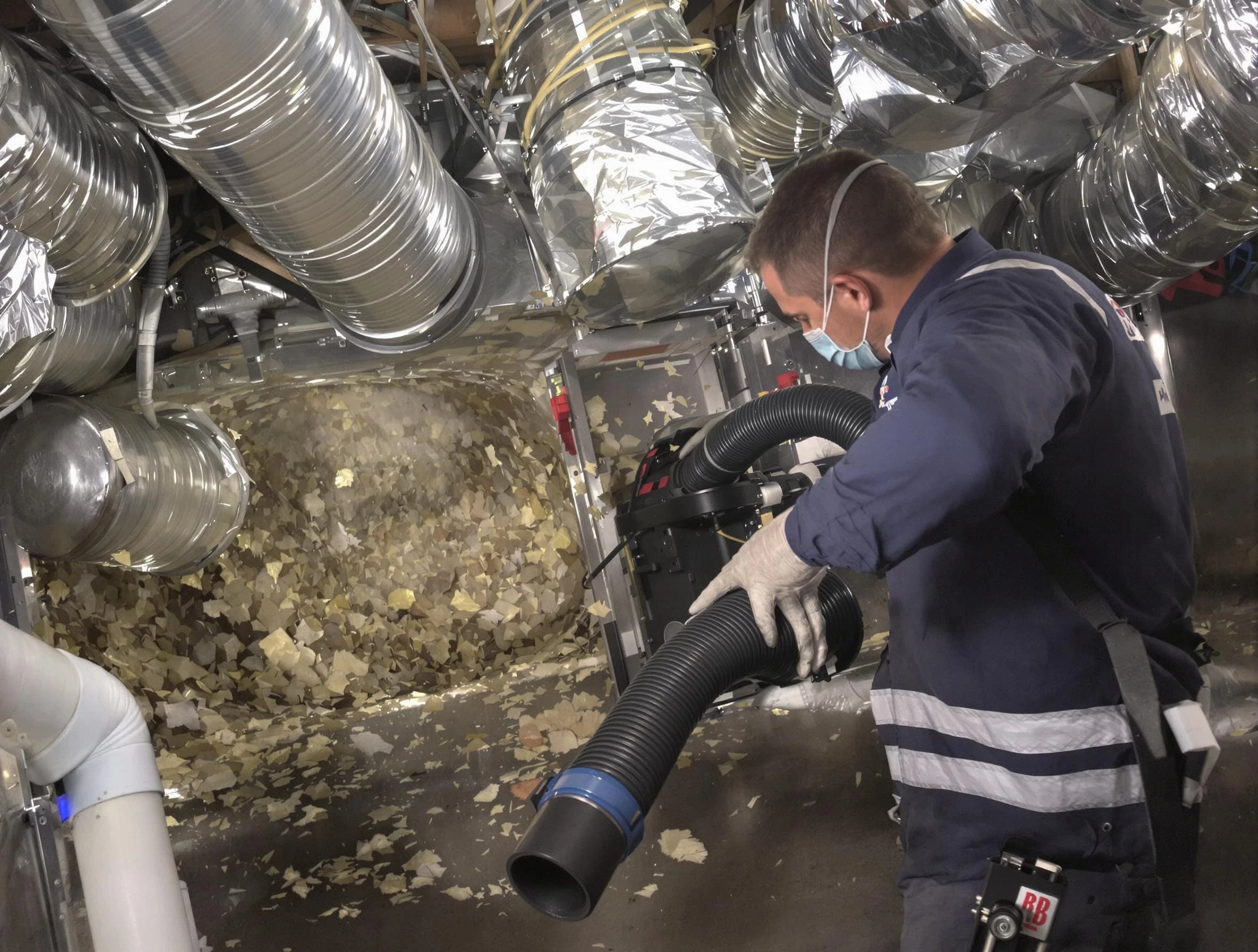Manchester Air Duct Cleaning specialist operating negative pressure cleaning equipment for thorough duct maintenance in Manchester