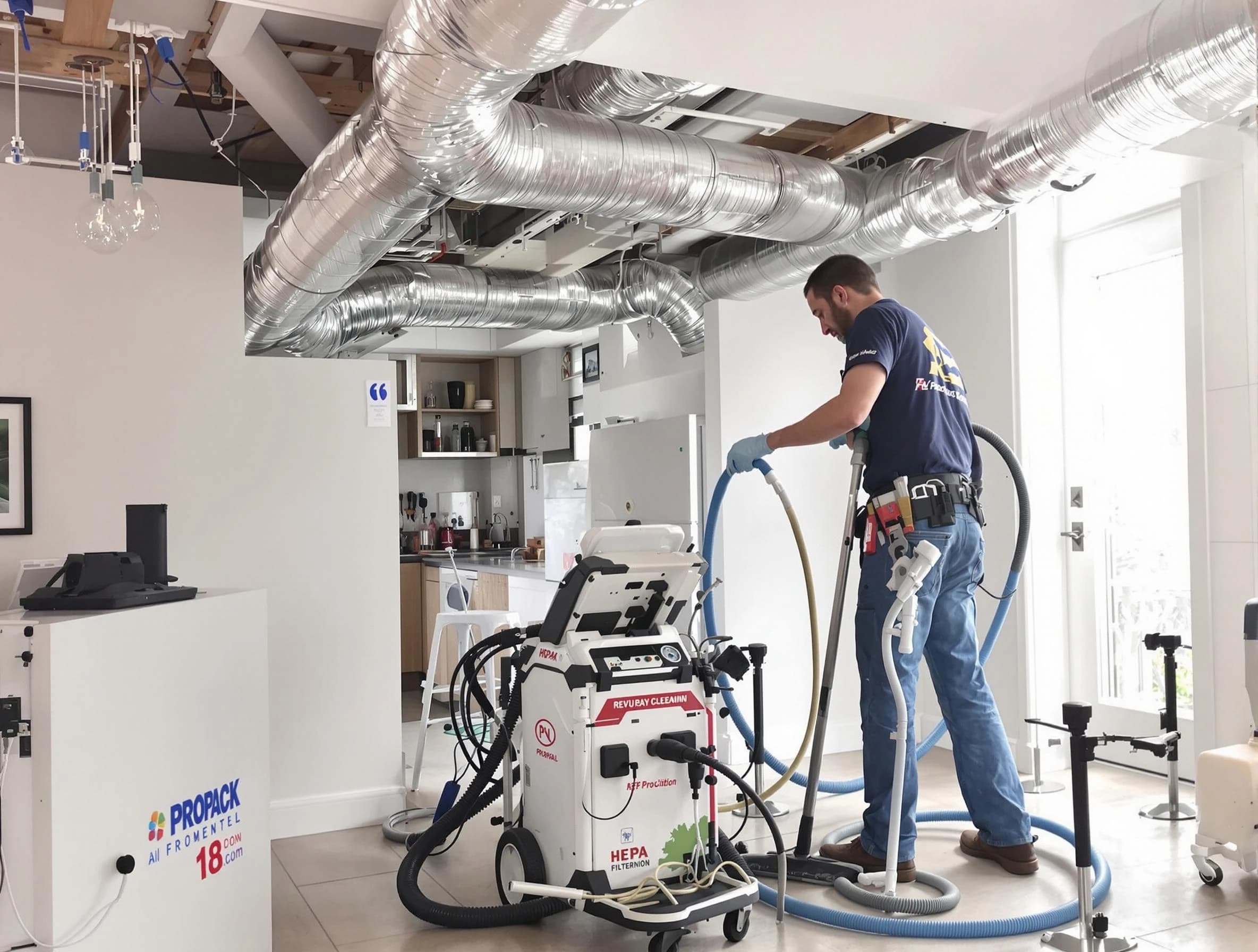Manchester Air Duct Cleaning technician performing advanced pure duct cleaning with specialized equipment in Manchester