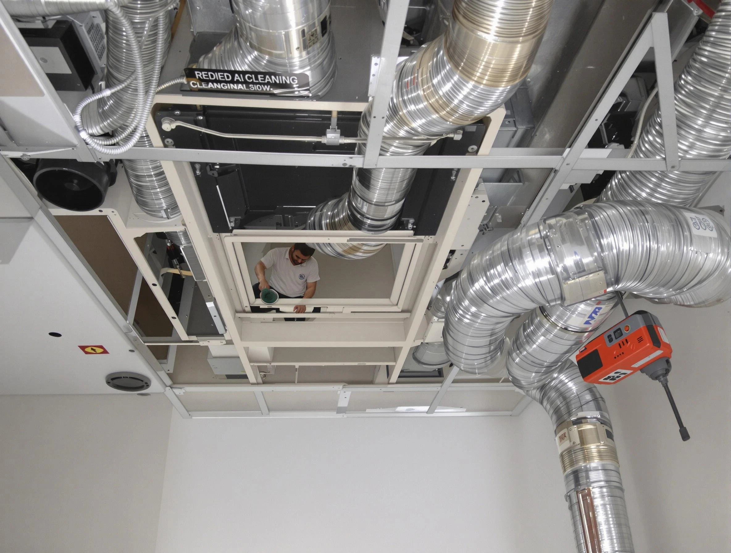 Manchester Air Duct Cleaning technician performing detailed central duct system cleaning in Manchester