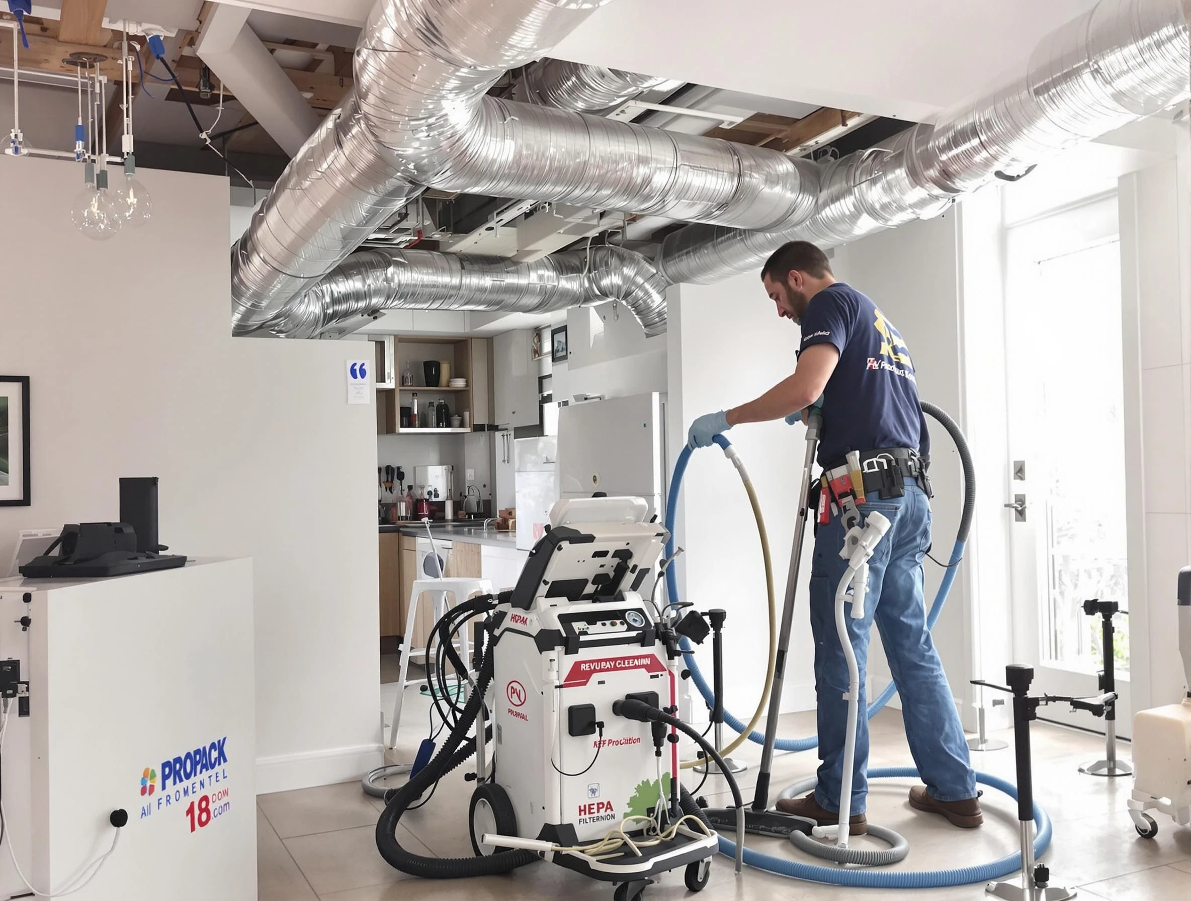 Manchester Air Duct Cleaning technician performing advanced pure duct cleaning with specialized equipment in Manchester